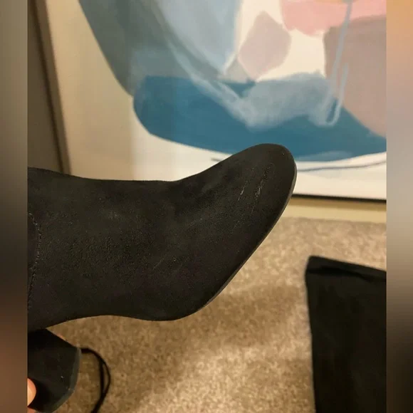 Francesca’s | Black Faux Suede Over the Knee Heeled Boots. - Picture 7 of 11